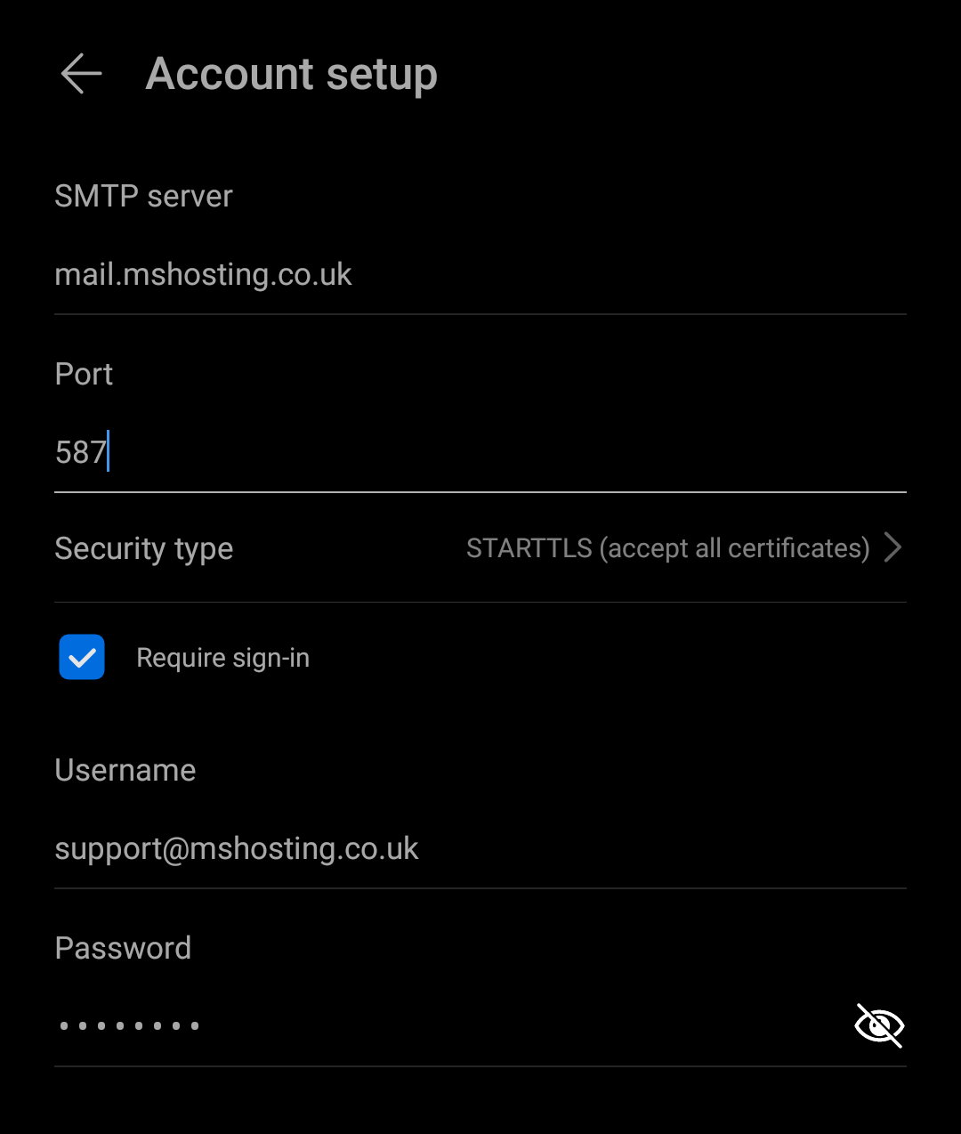 Android Email - Step 3
